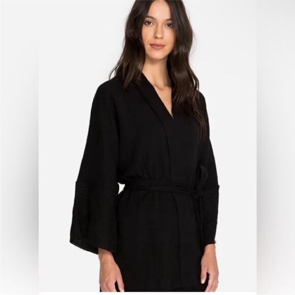 Calme by Johnny Was NWT Kimono Robe in Black Size M - Picture 1 of 7